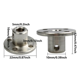 Pocoxll 4Pcs Flange Shaft Coupling Set,Flange Coupling Connector for Motor Shafts and DIY Parts(5mm)