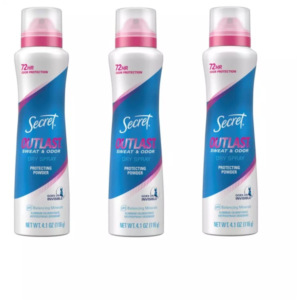 Secret BL Secret Deodorant Outlast Dry Spray Protecting Powder 4.1oz