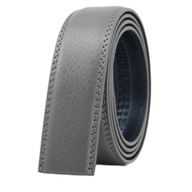 COTIDI 35mm Wide Automatic Ratchet Leather Man Belt Without Buckle, Grey C20, 125 cm