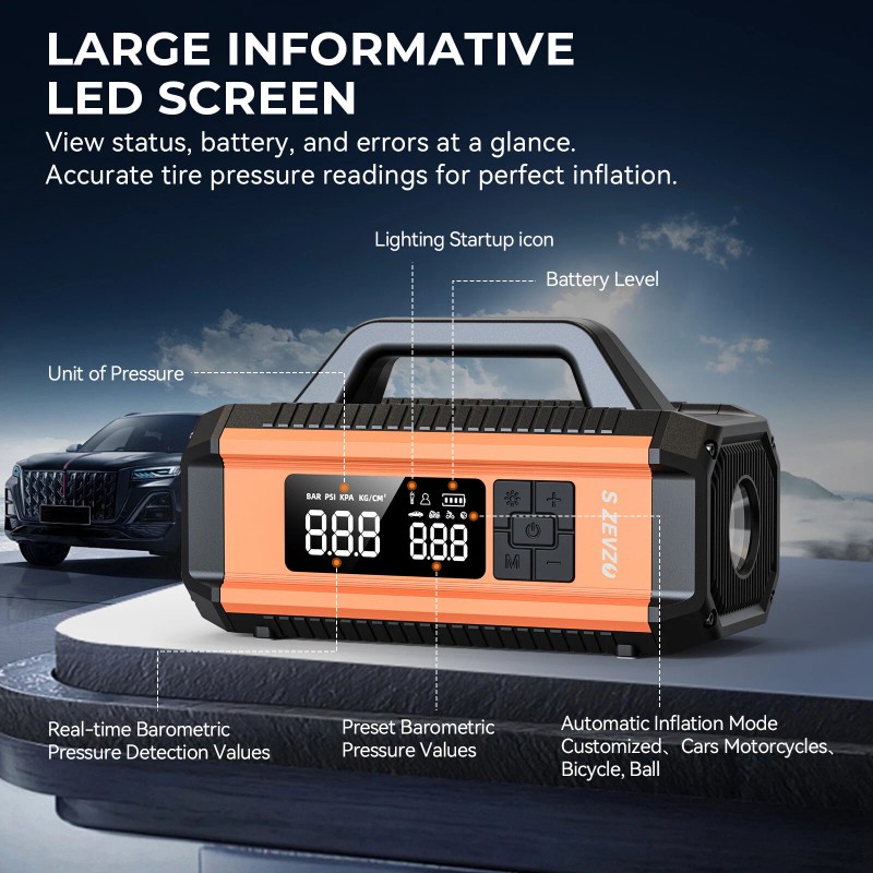 SZEVZO Jump Starter with Air Compressor, 10000A Car Battery Jumper