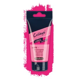 Schmincke - College Linol Artists Lino Printing Paints, Neon Magenta in 75ml Tube 39870013, Low Odour Lino Printing Ink Water Based, Non-fading, Even Printing