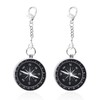 2 Pieces Portable Compass with 2 Pieces Lobster Clasp Key