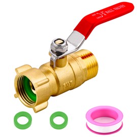 Ceaeso Brass Garden Hose Shut Off Valve Full Flow, No Restricted-Flow Water Shut-Off Connector, 3/4" GHT x 3/4" GHT Garden Hose Full Port Ball Valve Adapter