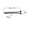 M6 Coach Screws Hex Head Width 10mm Zinc Plated Steel