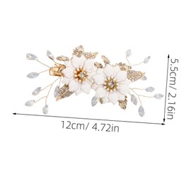 BESPORTBLE Bridal Flower Hair Clip with Rhinestones Elegant Vintage Hair Accessories for Women for Weddings and Bridal Parties Easy to Style and Comfortable Wear