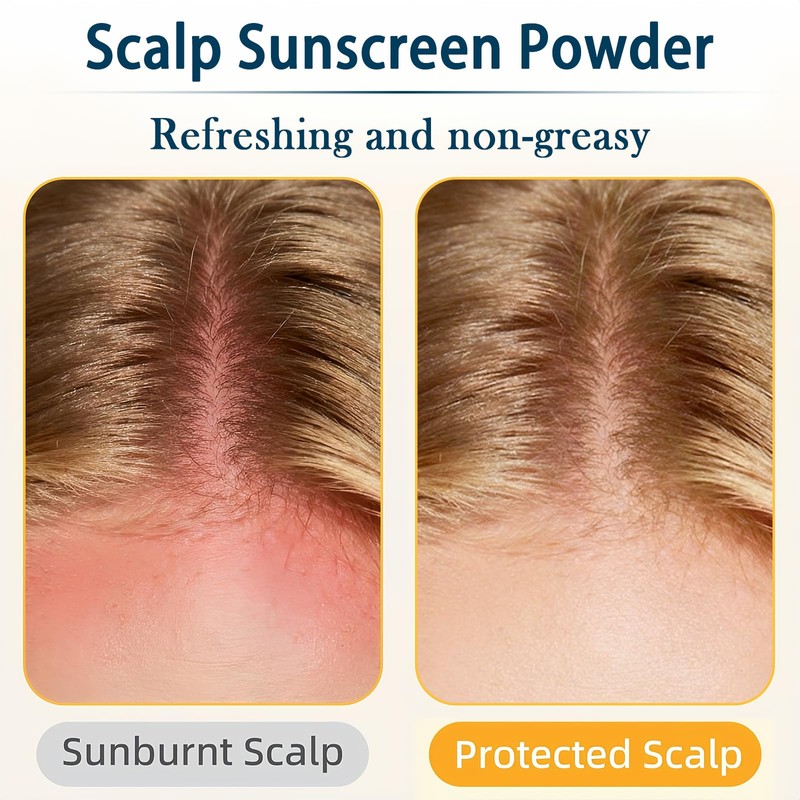 Mineral Powder Sunscreen for Face Scalp & Hair,SPF 35 Brush