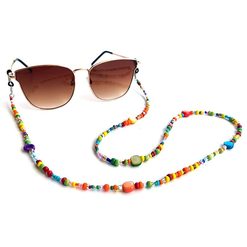 DECKER Colorful Bead Women’s eyeglass chain eyewear retainer Mask Holder