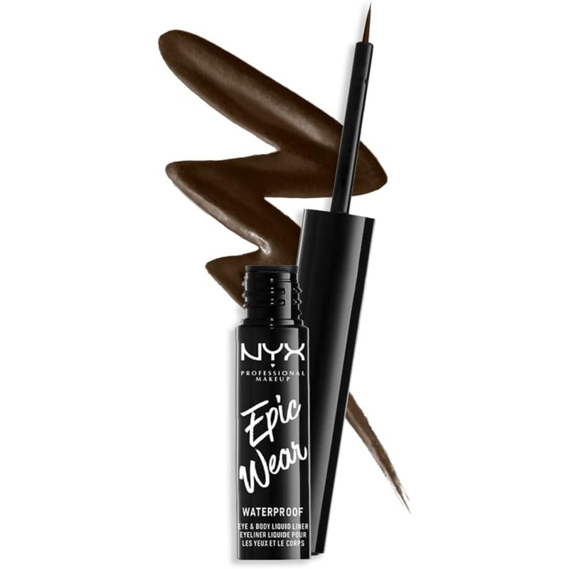 NYX Professional Makeup,Epic Wear, Delineador Líquido de Ojos, Black, 3.5ML