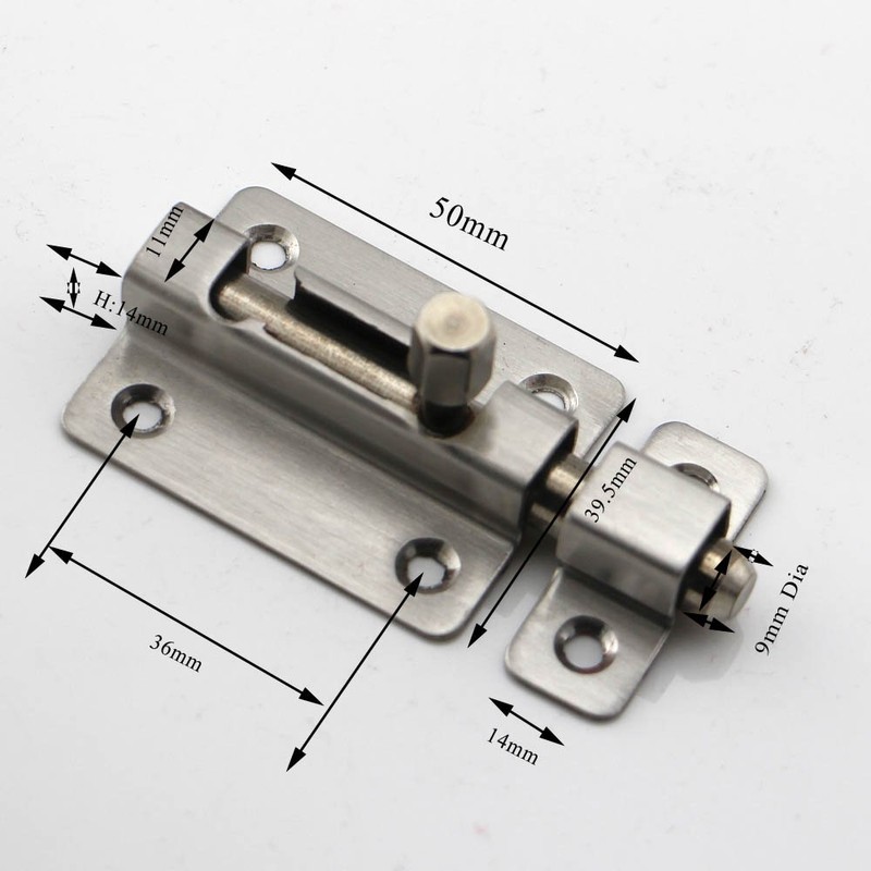 304 Stainless Steel Door Security Surface Bolts for Door and