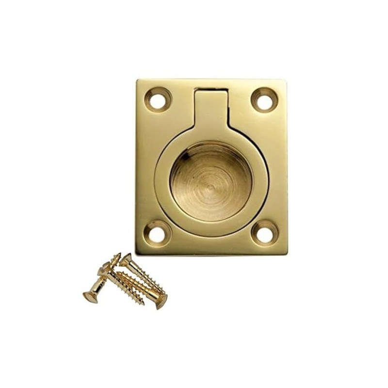 SISI UK Flush Ring Pull Handle 38mm x 50mm Polished