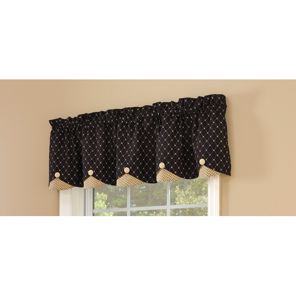 Park Designs Carrington Lined Scallop Valance, 58 x 15