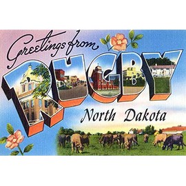 Greetings from Rugby, North Dakota - 1930's - Vintage Postcard Poster