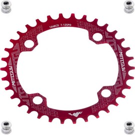 YBEKI 7075-T6 Oval Chainring (32T/34T/36T/38T) – 104BCD Narrow-Wide MTB/Road Bike Chainwheel | Biomechanical Design Lab-Proven 15% Efficiency Boost | 92% Anti-Drop | Shimano/SRAM 8-11 Speed