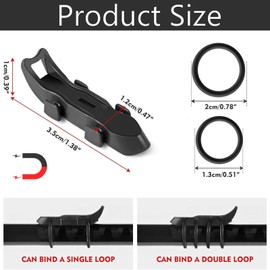 Lure Magnetic Hooker, 4Pcs Hook Keeper for Fishing Rod, Lure Magnetic Automatic Hook Keeper with 2 Sizes Rubber Rings, Magnetic Fishing Hook Keeper, Prevent Line Tangle Fishing Hook Holder