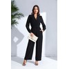 Love Welove Women's Elegant Black Formal Jumpsuit - Long Chiffon