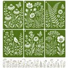 Wall Stencil Kit for Painting, 6 PCS Large Reusable Floral