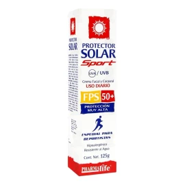 Protector solar infantil Pharmalife Sport Sport 50FPS en tubo 125mL
