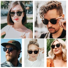 LEDING&BEST Vintage Round Sunglasses Mens Womens Polarised for Driving Fishing Summer Travel Holidays Retro Classic Sun Glasses UV400 Protection