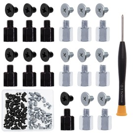 Zmbroll M2 Motherboard Standoffs Notebook Computer Screw 80Pcs M.2 SSD Mounting Screws M3 x 6+3 Standoff for MSI Motherboard Black and Silver Screws
