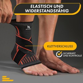 NativoDex Ankle Brace - Adjustable Ankle Support for Plantar Fasciitis & Achilles Tendon - Stabilisation & Protection - Breathable Orthopedic Foot Support for Both Feet