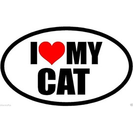 BIKERSTUFFUS I Love My CAT Bumper Sticker