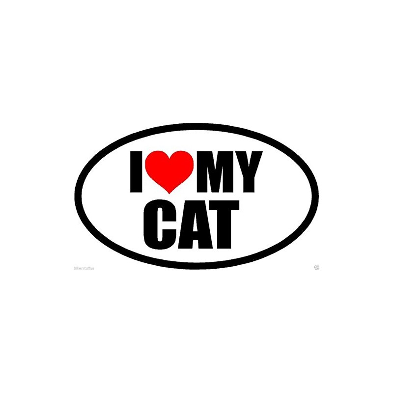 BIKERSTUFFUS I Love My CAT Bumper Sticker