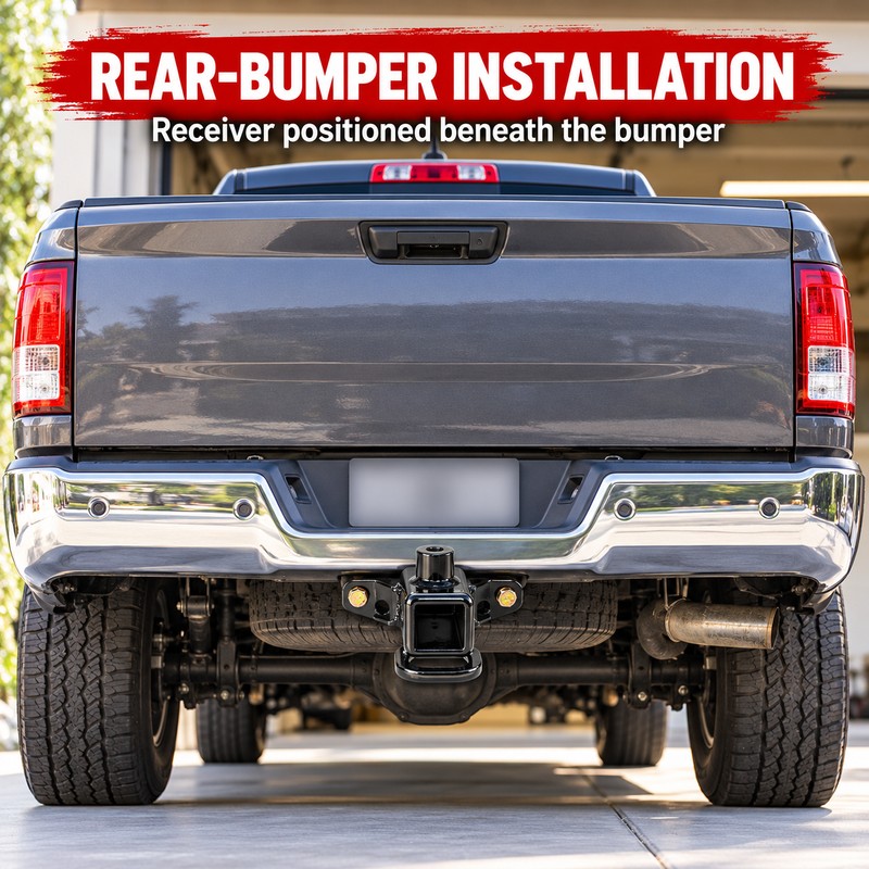Ram 1500 2 Inch Rear Bumper Trailer Hitch Receiver, Heavy