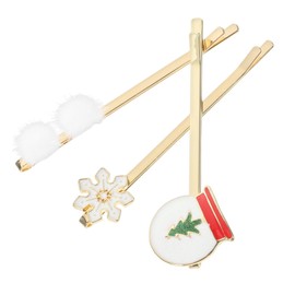 SAFIGLE 6 pcs Christmas Metal Bobby Pins Hair Clips for Women Decorative Alloy Flat Hair Clips Unique Xmas Design Party and Daily Styling Accessories