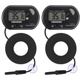 2Pack Aquarium Thermometers Digital LCD Water Thermometer for Fish Tank Aquarium Marine Reptile habitat Temperature