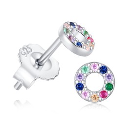 Sosheen Women's Stud Earrings, 925 Sterling Silver Stud Earrings with 3A Zirconia Synth, Sterling Silver