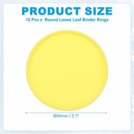 PATIKIL 2 inch Plastic Book Binding Discs, 12 Pack Discbound Expansion Discs Round Binder Rings for DIY Notebook Planner, Yellow