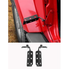 Savadicar 2 Pack Foot Pegs, Metal Foot Rest Kick Panel for 1995-2024 Jeep Wrangler TJ/JK/JL/4XE & Gladiator JT, Door Hinge Pedals for Doorless, Black