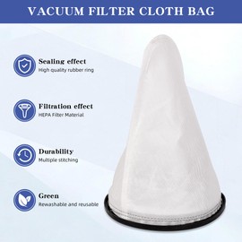 2KE2105000 Filter Bag Replacement Compatible with Hoover Backpack Vacuum Cleaner Commercial C2401 / C2401010 Reusable Cloth Bag Liner Replacement Filter Bags with Royal Model RY4000 / RY4001