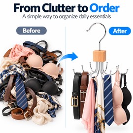 360° Rotating Belt Hanger for Closet Storage – Multi-Use Organizer for Belts, Scarves, Bras and Ties