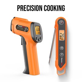 ThermoPro TempSense Standard Infrared Laser Thermometer Gun (Not for Human Use) - Item: Infrared Thermometer Gun+Instant Food Thermometer
