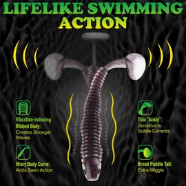 LUCKYFISHING Paddle Tail Swimbaits 10 PCS Fishing Lures Soft Plastic Lures for Trout Crappie Walleye Soft Baits for Bass Fishing Freshwater Saltwater 4.1 Inch