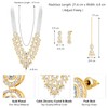 Aheli White Cubic Zirconia Crystal & Beads Studded Long Necklace