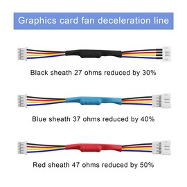 PNGKNYOCN PWM Temperature Control 4Pin Graphics Card Fan Deceleration Line，Used for Computer Graphics Card Fan Speed Reduction Reduce Speed by 30%, 40%, and 50%（6-Pack）