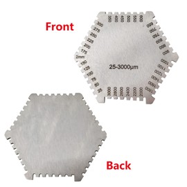 JENSWILL 2mm High-Precision Stainless Steel Hexagonal Wet Film Comb Industrial 25-3000um Wet Film Thickness Gauge Measurement Tool