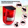 Qualirey Solar Sound and Light Alarm Motion Sensor 129db Outdoor