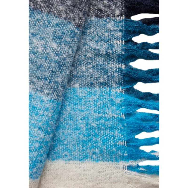 Cecil Women's Checked Scarf, dark navy blue