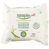 Simple Facial Wipes Micellar, 25 Count (Pack of 6)