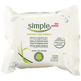 Simple Facial Wipes Micellar, 25 Count (Pack of 6)