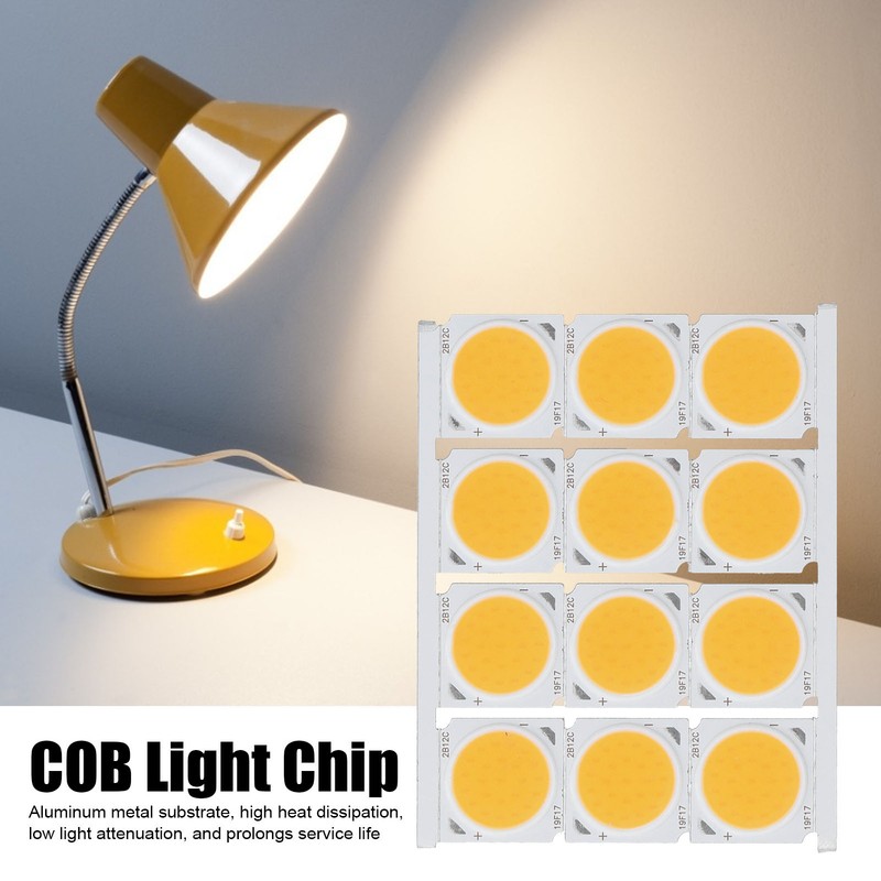 12Pcs COB Light Source High Power Round LED Chip 12W