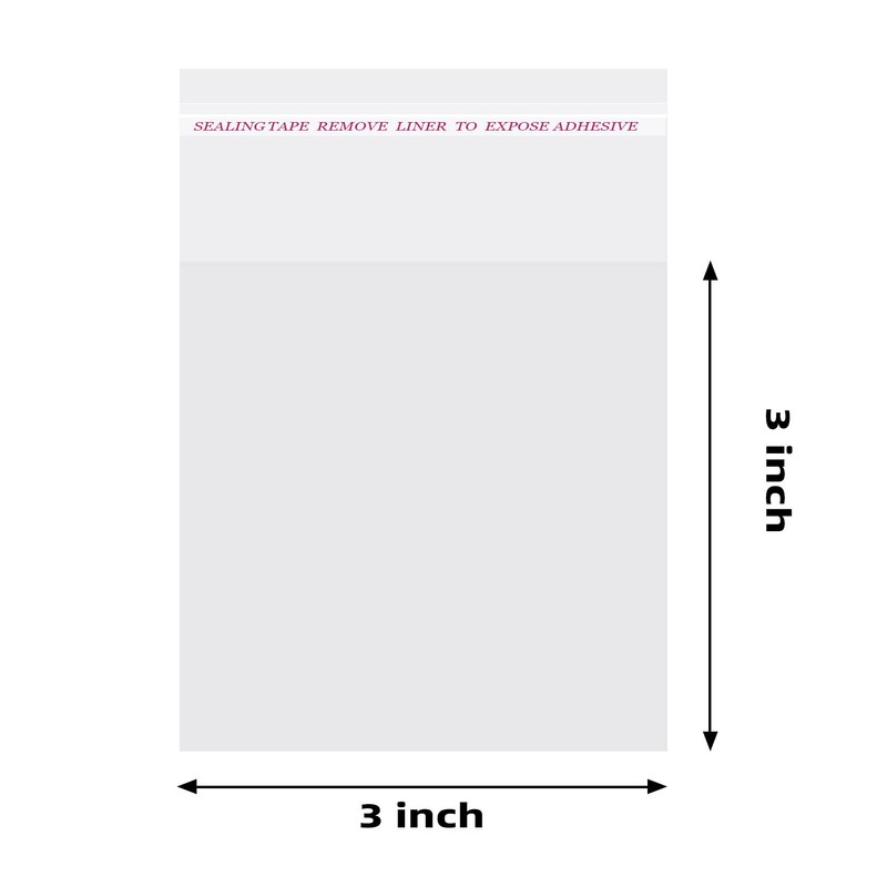 Morepack Morepack Self Sealing Cellophane Bags Self Adhesive,3x3 Inches Clear