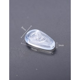 MYCOURAG 10 Pairs Srew in Silicone Rubber Nose Pads,14mmx8mmx3mm Replacement Nose Pieces for Eyeglasses,Glasses,Sunglasses