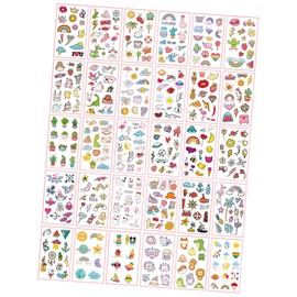Mikinona Diy Temporary Body Stickers 60 Sheets Lovely Decals for Family Friends