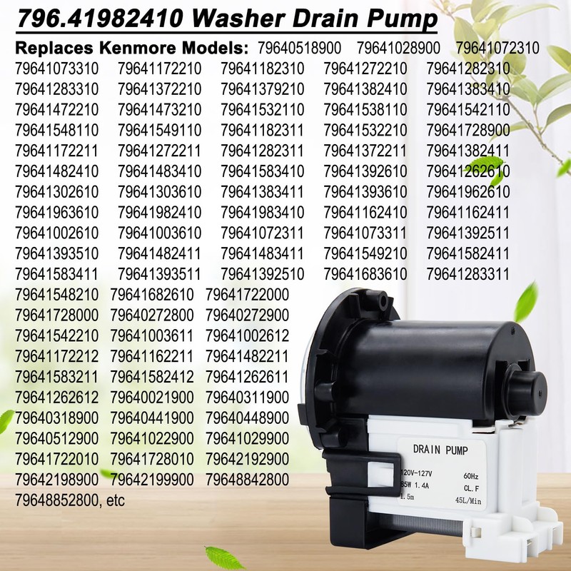 796.41262610 796.41162411 796.41072311 Washer Drain Pump for Kenmore