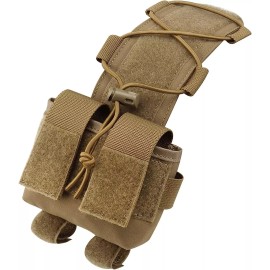 Unbranded Tactical Helmet Battery Counterweight Pouch MK1 Helmet Battery Pack Balance Bag - Khaki