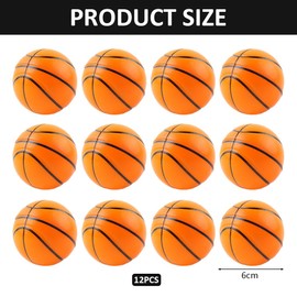Augesak Pack of 12 Anti-Stress Balls for Children Adults, Basketball Stress Ball, Basketball Squeeze Ball, Squishy Toy Ball for Children's Birthday Party Bag Party
